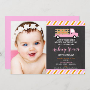 Invitation Citrouille patch 1er premier anniversaire photo de