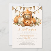 Invitation citrouille Patch Bear Baby shower (Devant)
