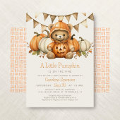 Invitation citrouille Patch Bear Baby shower