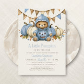Invitation citrouille Patch Bear Baby shower