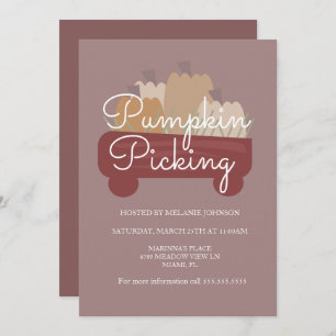 Invitation Citrouille Patch Citrouille Picking Flyer