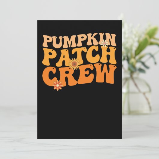 Invitation Citrouille Patch Crew Retro Automne Super Automne (Debout devant)