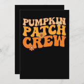 Invitation Citrouille Patch Crew Retro Automne Super Automne (Devant / Derrière)