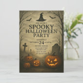 Invitation Citrouille Patch Éffrayant Halloween Party Invitat (Debout devant)