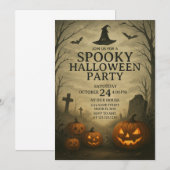 Invitation Citrouille Patch Éffrayant Halloween Party Invitat (Devant / Derrière)