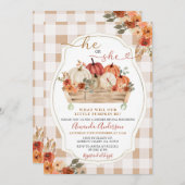 Invitation Citrouille Patch Fall Floral Genre Reveilla (Devant / Derrière)