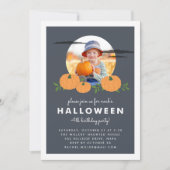 Invitation Citrouille Patch Halloween Anniversaire Fête Invit (Devant)