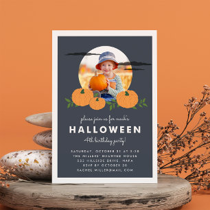 Invitation Citrouille Patch Halloween Anniversaire Fête Invit
