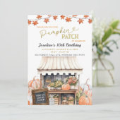 Invitation Citrouille Patch Kid's Any Age Anniversaire Invita (Debout devant)