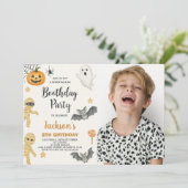 Invitation Citrouille Patch Kids Halloween Anniversaire Invit (Debout devant)
