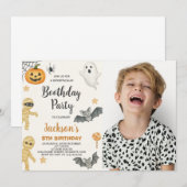 Invitation Citrouille Patch Kids Halloween Anniversaire Invit (Devant / Derrière)