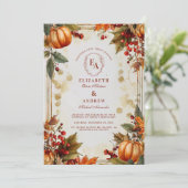 Invitation Citrouille Patch Mariage de feuillage d'automne (Debout devant)