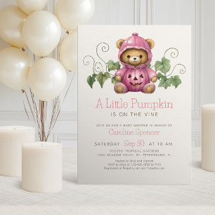Invitation Citrouille Patch minimaliste Baby shower fille
