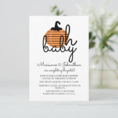 Invitation Citrouille Patch Oh Baby Citrouilles Baby shower (Debout devant)