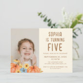 Invitation Citrouille photo de l'aquarelle de automne (Debout devant)