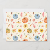 Invitation Citrouille photo de l'aquarelle de automne (Dos)