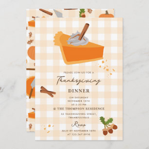 Invitation Citrouille Pie Automne Automne Thanksgiving Invita