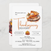 INVITATION CITROUILLE PIE THANKSGIVING DESSERT (Devant / Derrière)