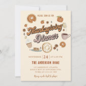 Invitation Citrouille Pie Thanksgiving Dîner Friendsgiving (Devant)