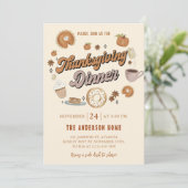 Invitation Citrouille Pie Thanksgiving Dîner Friendsgiving (Debout devant)