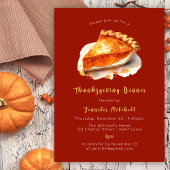 Invitation Citrouille Pie Thanksgiving Dîner Friendsgiving