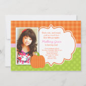 Invitation Citrouille Pink pour l'anniversaire - i (Devant)