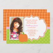 Invitation Citrouille Pink pour l'anniversaire - i (Devant / Derrière)