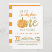 Invitation citrouille pour le premier anniversaire (Devant / Derrière)