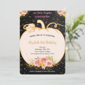 Invitation citrouille pour le premier anniversaire (Debout devant)