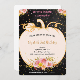 Invitation citrouille pour le premier anniversaire