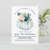 Invitation citrouille pour le premier anniversaire (Debout devant)