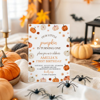 Invitation citrouille pour le premier anniversaire