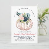 Invitation citrouille pour le premier anniversaire (Debout devant)