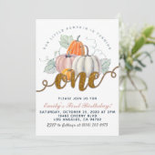Invitation citrouille pour le premier anniversaire (Debout devant)