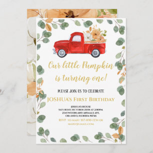 Invitation citrouille pour le premier anniversaire