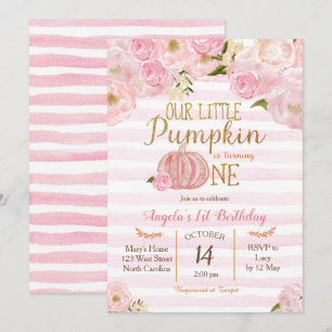 Invitation Citrouille Premier anniversaire
