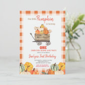 Invitation Citrouille Premier Anniversaire En Voie D'Annivers (Debout devant)