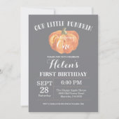 Invitation Citrouille Premier anniversaire Grey (Devant)