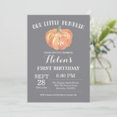 Invitation Citrouille Premier anniversaire Grey (Debout devant)