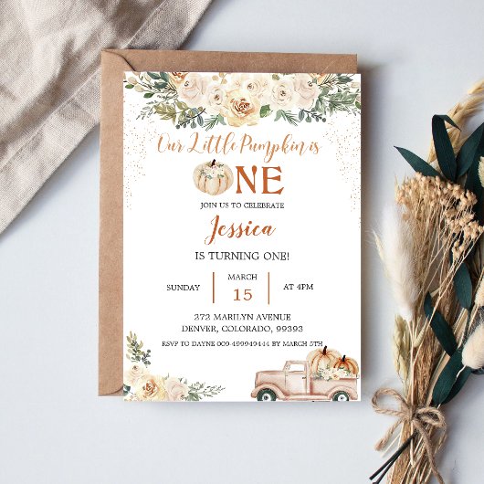 Invitation Citrouille Premier Anniversaire Notre Petit Citrou