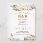 Invitation Citrouille Premier Anniversaire Notre Petit Citrou (Devant)