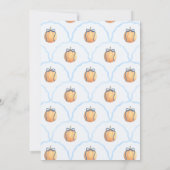Invitation Citrouille Preppy Avec Baby shower Bleu Bow Pour G (Dos)