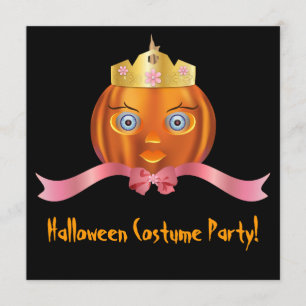 Invitation Citrouille Princesse Halloween