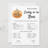 Invitation Citrouille Qui connaît Daddy Baby shower Jeu (Devant)