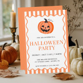 Invitation Citrouille rayée orange Fête d'Halloween