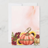 Invitation Citrouille romantique Floral Automne Feuilles Mari (Dos)