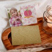 Invitation Citrouille rose automne 1er anniversaire Invitatio