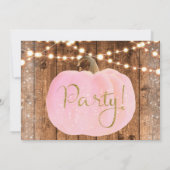 Invitation Citrouille Rose Automne Rustique Anniversaire TOUT (Dos)