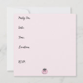 Invitation Citrouille rose avec noeud noir (Dos)