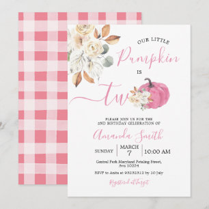 Invitation Citrouille Rose Blush Coup de foudre Est Deux Anni